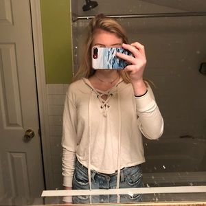 EXPRESS Hooded Long Sleeve Top